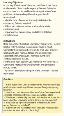 CSC Continuing Education Learning Objectives, Instructions, Questions