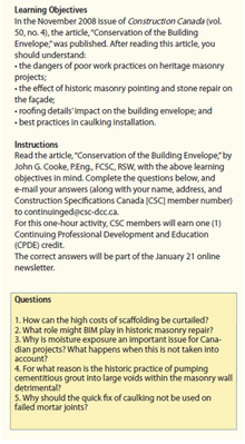 CSC Continuing Education Learning Objectives, Instructions, Questions