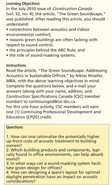 CSC Continuing Education Learning Objectives, Instructions, Questions