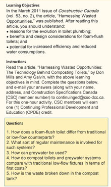 CSC Continuing Education Learning Objectives, Instructions, Questions