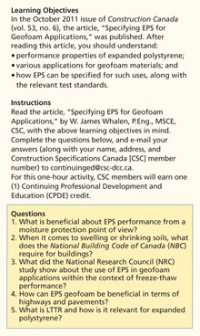 CSC Continuing Education Learning Objectives, Instructions, Questions