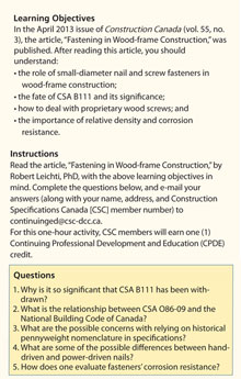 CSC Continuing Education Learning Objectives, Instructions, Questions