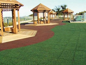 Recycled rubber playground tiles are used all over the world due to their ease of installment, clean and attractive appearance, and impact-absorbing qualities.