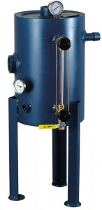 Larger commercial systems employ an automatic blow-down drain kit to flush the system at preset intervals. If local ordinances require the blow-down discharge to be 60 C (140 F) or less, a companion blow-down tank is used to cool the water until it reaches the designed maximum temperature.