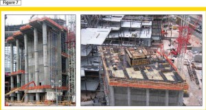 The suspended formwork for the transfer beams over the residential lobbies needed to be elaborate. Photos courtesy Yolles, a CH2M HILL Company