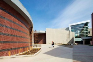 The dynamic space between the Fipke Centre and the Arts & Sciences Building—the first paired structures in the world to each receive five Green Globes.