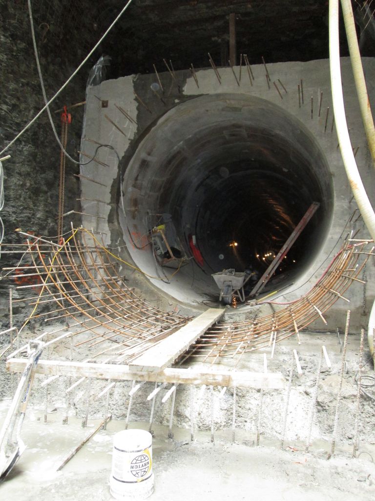  To pour the concrete in the Strachan Avenue tunnel in Toronto, the formwork was de-moulded and then moved to the front end on rails—similar to a slip form system. Unlike the continuous pouring a true slip form system allows, each section was poured separately and allowed to harden before the formwork could be moved ahead for the next pour. Photos courtesy Kryton International Inc.