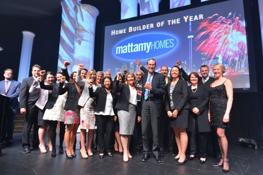 The Mattamy Homes team celebrates its victory as BILD’s Home Builder of the Year at the 34th annual BILD Awards held in Vaughan, Ont. Photos courtesy BILD