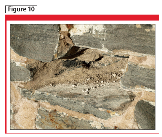 Verifi cation mortar was still saturated within openings after they were formed.