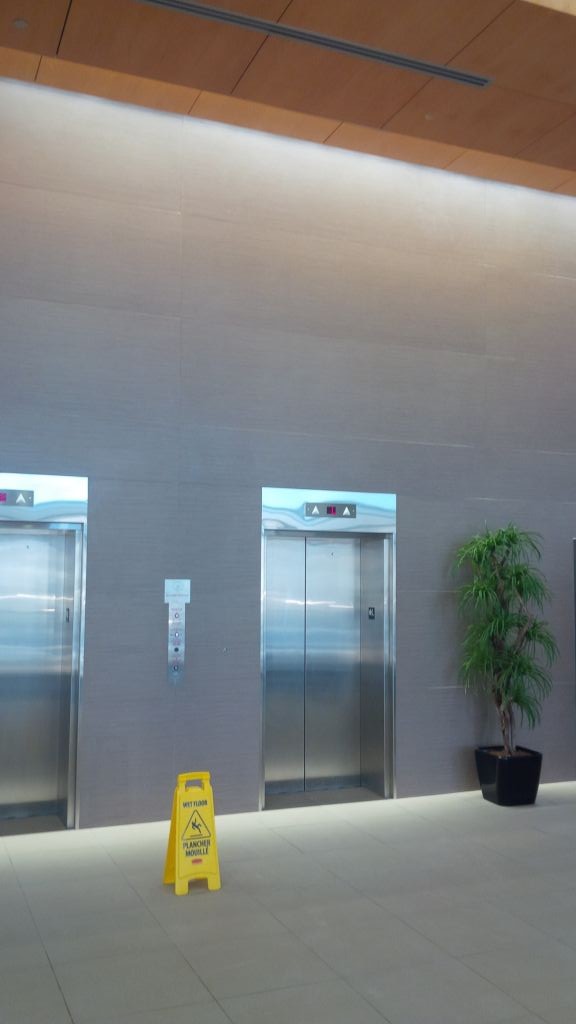 These porcelain panels in a Haligonian commercial lobby were installed via the direct-bond method. Following industry standard practices is critical for long-term success.