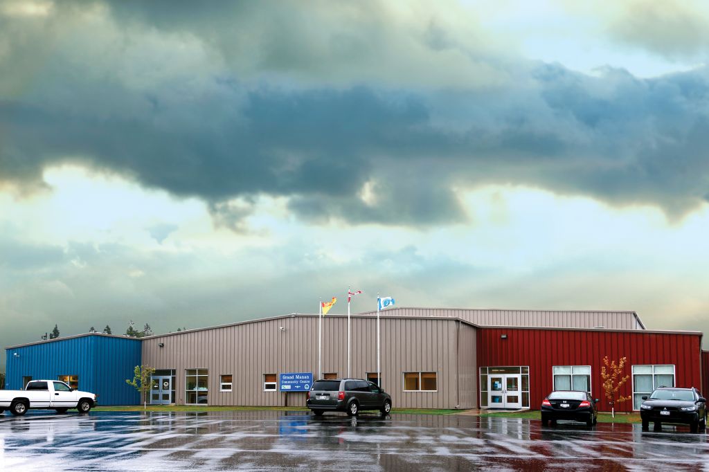 The indoor ice rink at the Grand Manan Community Centre is the first in the island village. In addition to the arena, the facility includes a fitness centre, office space, and a daycare. Photos courtesy Butler Manufacturing