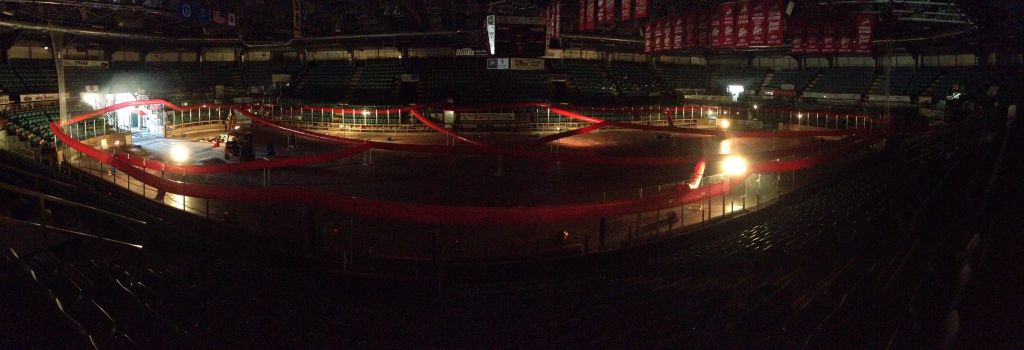 During Alberta’s severe weather this past summer, this arena in Medicine Hat was flooded. Desiccant dryers were used while restoring the facility. Photo courtesy Jamie Mackie, FirstOnSite Restoration