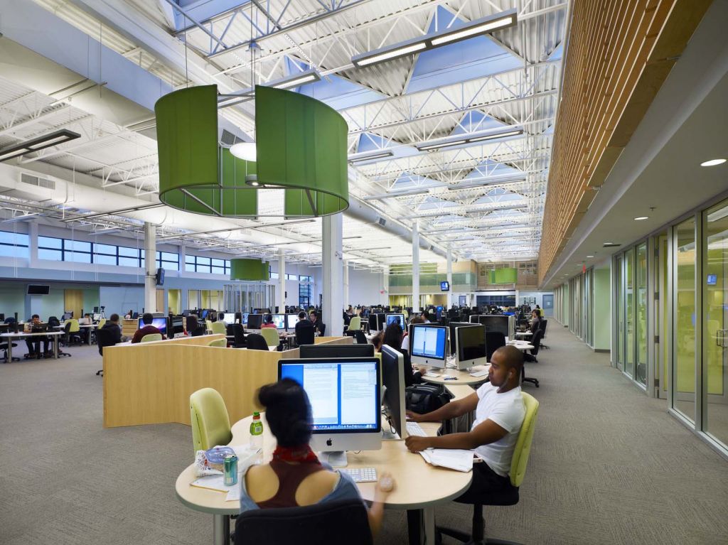 This is the main space of Sheridan College’s Learning Commons. Photo © Tom Arban