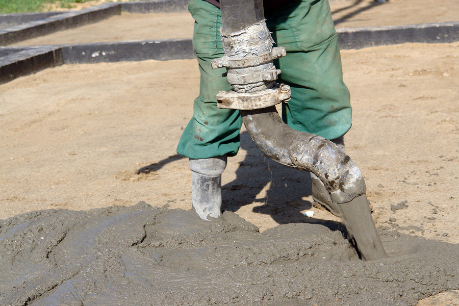 Concrete mix pouring