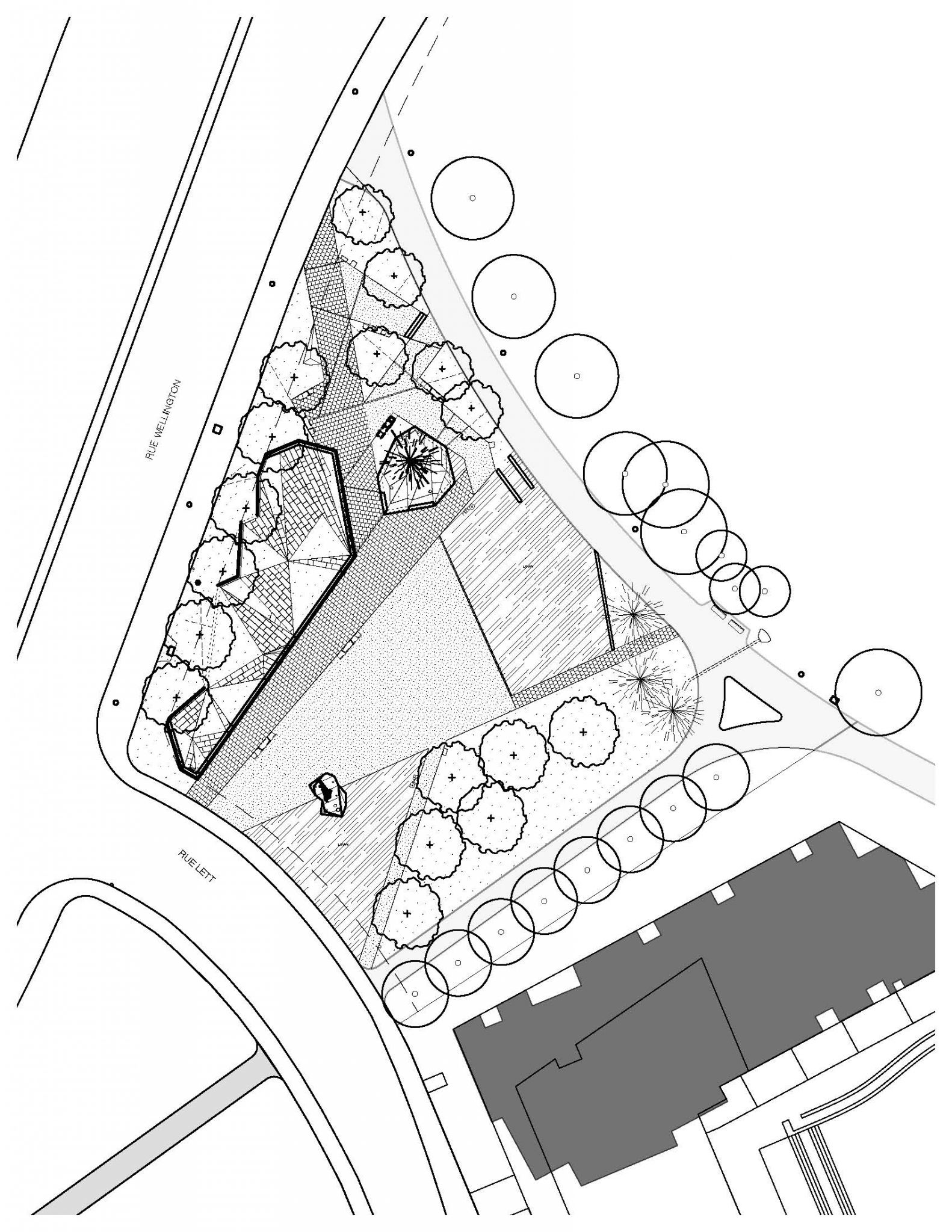 The site plan of the Canadian Firefi ghters Memorial and ground improvements.