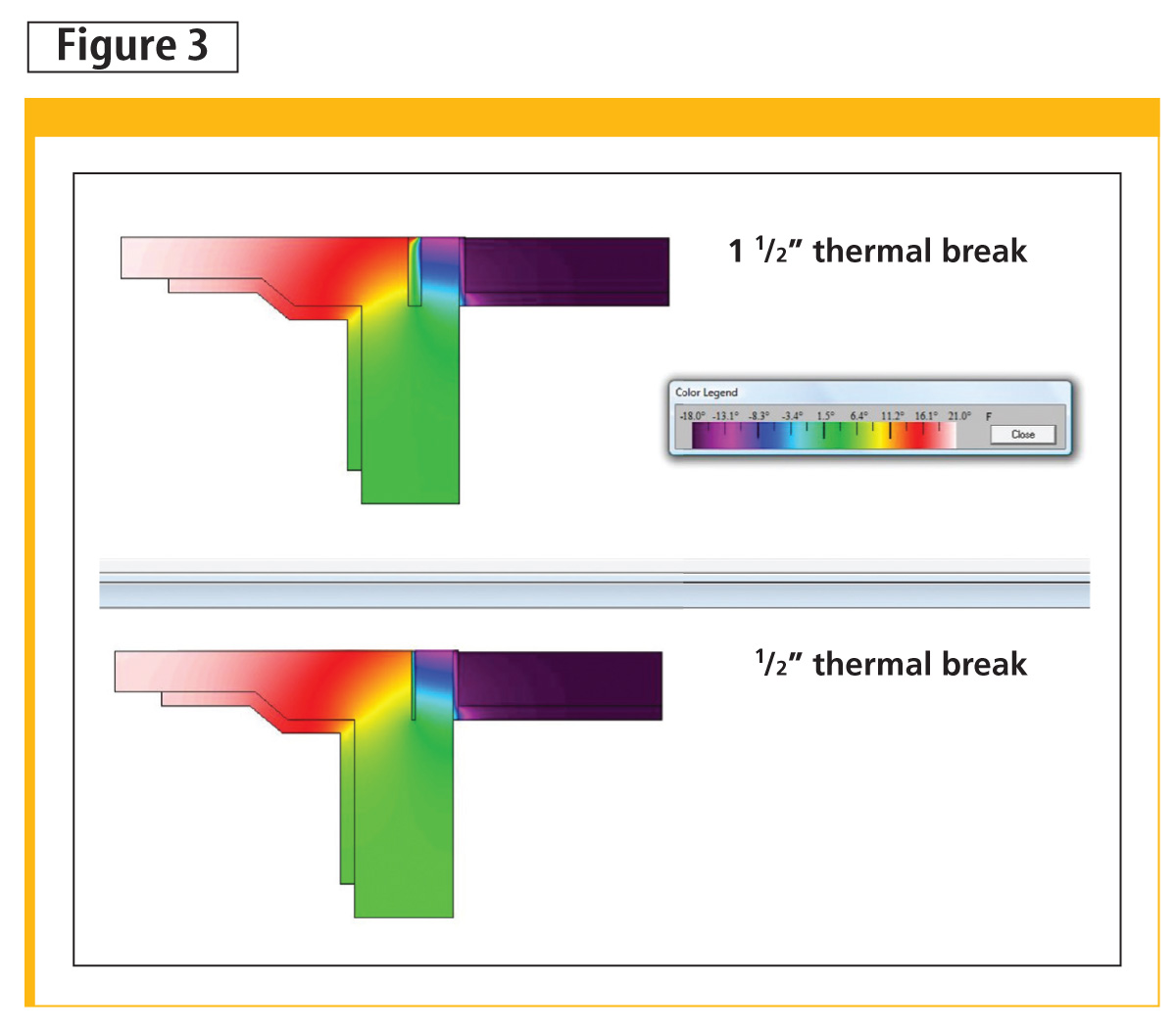 Two foundation options at grade showing a typical thermal break in a wall.