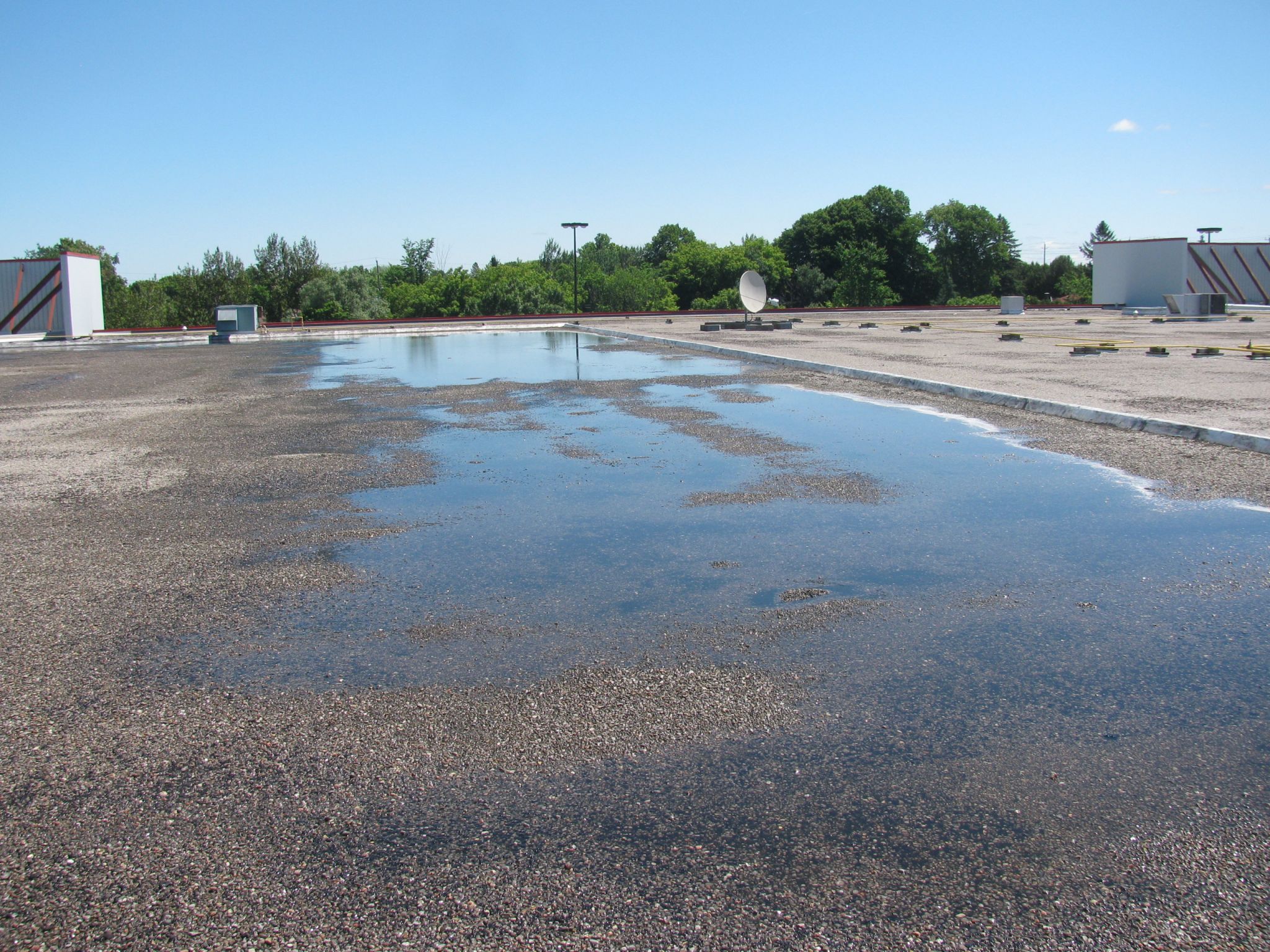 Large amounts of standing water sitting for long periods can increase the risk of leakage and decrease the membrane’s service life.