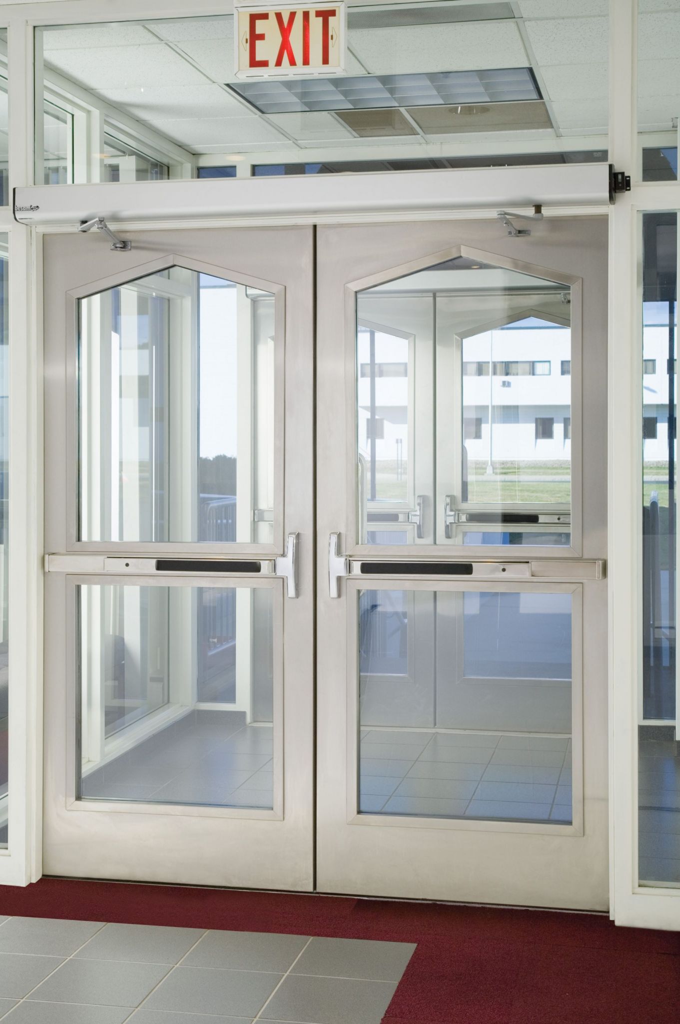 Exit devices on doors enable quick egress from buildings.