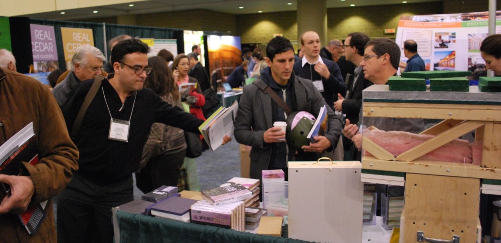 Attendees of the 2013 Toronto Wood Solutions Fair discover new products at one of 40 industry displays in the exhibit hall. Photos courtesy Ontario Wood WORKS!