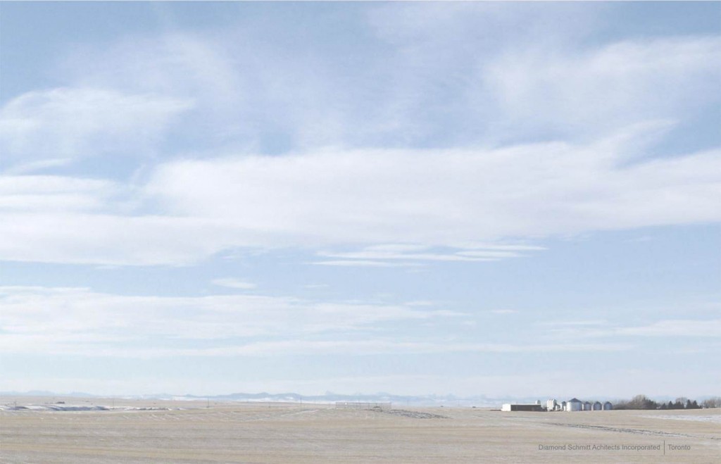 This is the westerly view to the Rockie Mountains from the site of Crossings Leisure Complex Phase 2 in Lethbridge, Alberta. Photo © Jarle Lovlin 