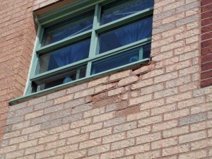 Also pictured at left, restoring the Lieutenant F. Campbell, VC, Barracks (Meaford, Ont.), required brick façade replacement. State-of-the-art masonry flashings and sealants made it possible.