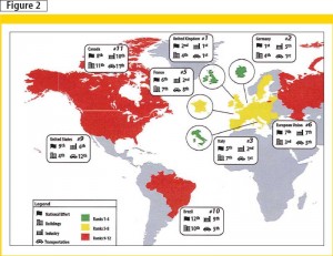 The American Council for an Energy-efficient Economy (ACEEE) 2012 reference map—the United Kingdom is at number one, while Canada clocks in at 11. Image courtesy American Council for an Energy-efficient Economy