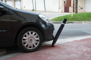 Serving as a visual deterrent, flexible bollards will bend 90 degrees to reduce damage to vehicles.