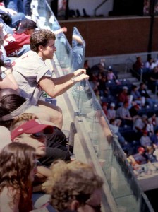 Laminated glass railings made with ionoplast interlayers protect spectators and provide an unobstructed view onto the Citizens Bank Park playing field in Philadelphia, Pa. Photo courtesy DuPont Glass 