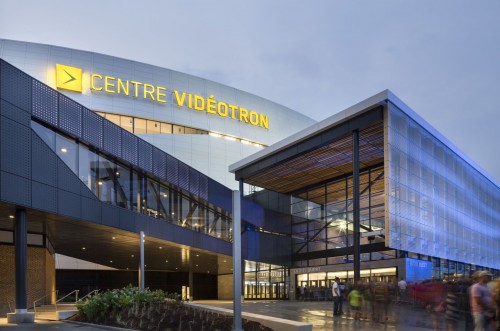 The Vidéotron Centre, designed by ABCP Architecture, is a new indoor arena, ready to house concerts, sports, and possibly lure a NHL team to Québec City. Photos © Stéphane Groleau