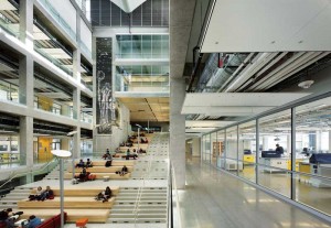 The social stair serves as the heart of the building.