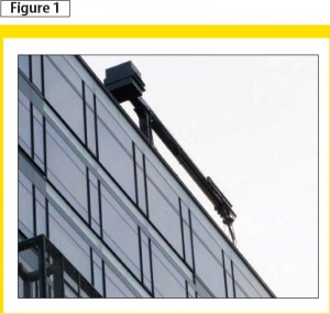 A building maintenance unit (BMU) is one way for allowing access to the façade for inspection and window maintenance.