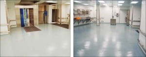 A fibreglass mat-reinforced epoxy was specified for the University of Toronto cage wash area.