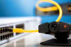 An Internet Protocol (IP) surveillance camera can transmit video over local area networks (LANs). Photo © BigStockPhoto/Val Thoermer