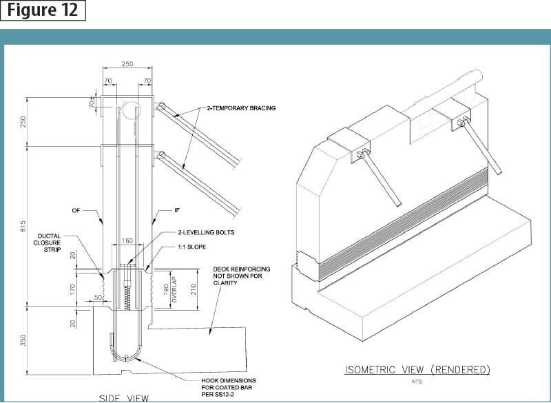 Precast parapet walls joined with UHPC. Image courtesy Delcan