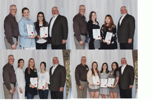 Team Embody (bottom left), Pr2Produce (top left), Aperature (top right), and Selvedge (bottom right) accepting their awards from CSC members David Boyle (right) and Paul Gerber (left).