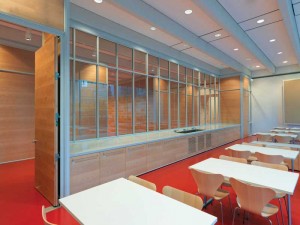 Advanced fire-rated frames have improved sightlines and views for building occupants. Photos courtesy TGP