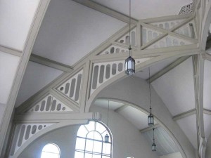 An existing church cathedral space was adapted to be residential lofts, where the authors were part of a team that added two floor levels within the cathedral space.