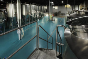 Brewery with a urethane cement floor coating. All images courtesy Tennant Coatings