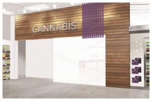 Rendering of the entrance to the cannabis zone in an existing Nova Scotia liquor store. Photo courtesy Nova Scotia Liquor Corporation