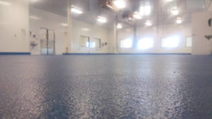 Food and beverage facility with a urethane cement floor coating.