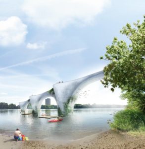 Sans détour, a bridge concept, won the People’s Choice Award. Photo courtesy ADHOC Architectes