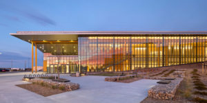 The expanded trades and technologies centre at Lethbridge College in Alberta was one of the winners of 2018 Prairie Wood Design Award. Photo © Tom Arban