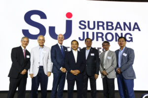 Bill Nankivell, CEO of B+H Architects (third from left), along with Surbana Jurong’s board members at the partnership announcement. Photo courtesy B+H