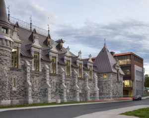 The restoration of the Voltigeurs de Québec Armoury required extensive conservation work as well as construction of a contemporary addition to the original building. Photo © Stéphane Groleau