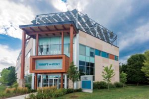 A 250-kW system where the structure was purpose-built to accommodate raised solar. This creates a unique design feature, while providing shade and cooling.