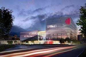 Rendering of the new Canadian Broadcasting Corporation (CBC)/Radio-Canada building in Montréal. Image courtesy Johnson Controls