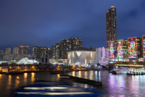 Architects create a multidimensional effect for the Xiqu Centre for performing arts in Hong Kong. Photo courtesy Revery Architecture