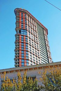 The W Tower (Woodwards Building) in Vancouver displays intricate decorative panels protected by a duplex system. Photo courtesy American Galvanizers Association