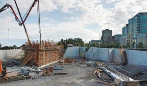 The holocaust monument project employed more than 8361 m2 (90,000 sf) of custom-engineered formwork for walls with varying heights. Photo courtesy Hanson Ready Mix