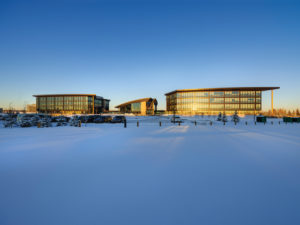 Pickard Chilton has won an American Architecture Award for designing the ATCO corporate campus in Calgary, Alta. Photo courtesy Pickard Chilton